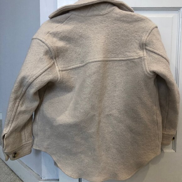 Aritzia Wilfred Free The Ganna Shirt Jacket in Heather Bone 100% Merino Wool - Picture 3 of 5